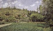 Camille Pissarro Pont de-sac of cattle and more people Schwarz oil painting